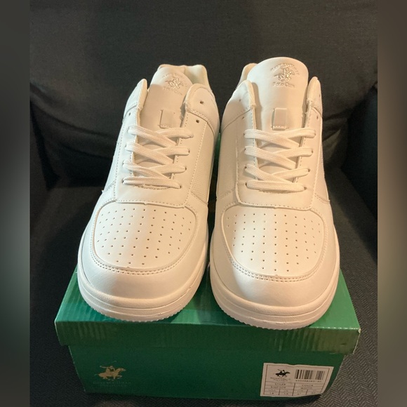 Beverly Hills Polo Club Men’s White Low Top Sneakers Size 14 - Picture 1 of 8